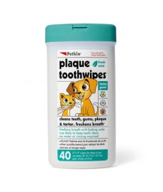 Petkin Plaque Toothwipes Fresh Mint - 40 Wipes
