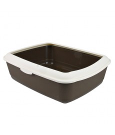 Trixie Classic  Cat Litter Tray with Rim-Brown Cream
