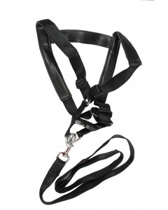 Woofi Dog Nylon Harness Set - Large - XL - Black 
