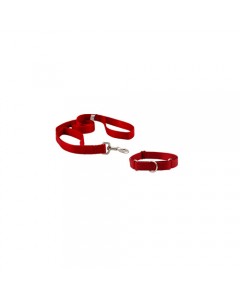 Woofi Dog Plain Nylon Leash Set - Large XL - Red