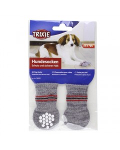 Trixie Dog Socks Non-Slip-Grey-Xtra Small-Small
