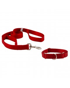 Woofi Dog Nylon Leash Set - XS - Small - Red