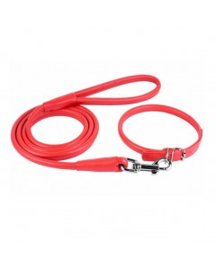 Woofi Dog Double Nylon Leash Collar set - Medium - Red