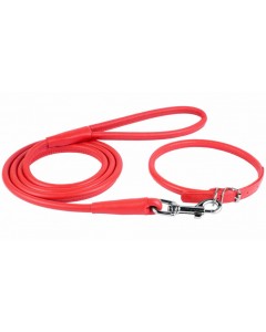 Woofi Dog Nylon Leash Set - Medium - Red